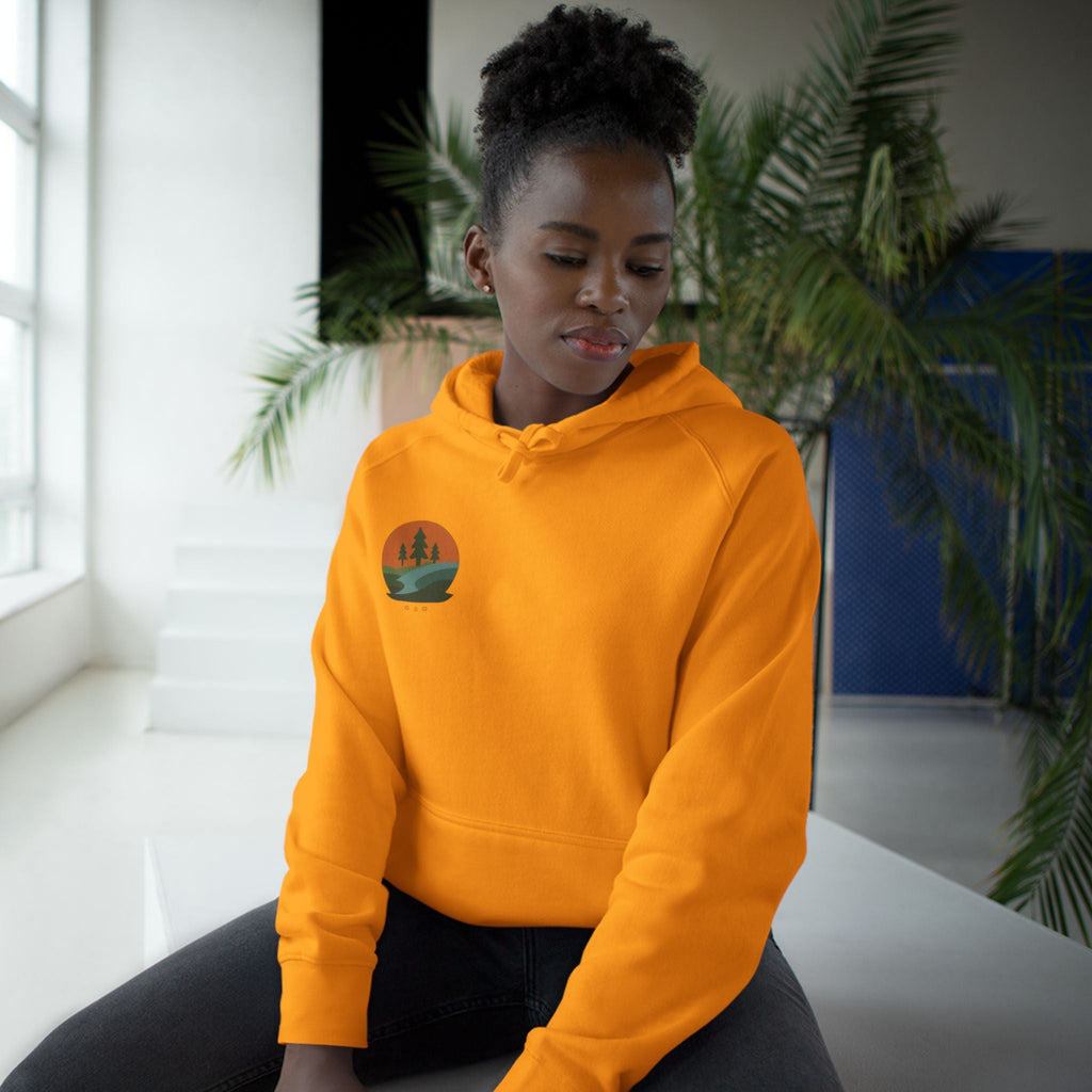 Minimalist Nature Hoodie — Scenic Day & Night River Graphic