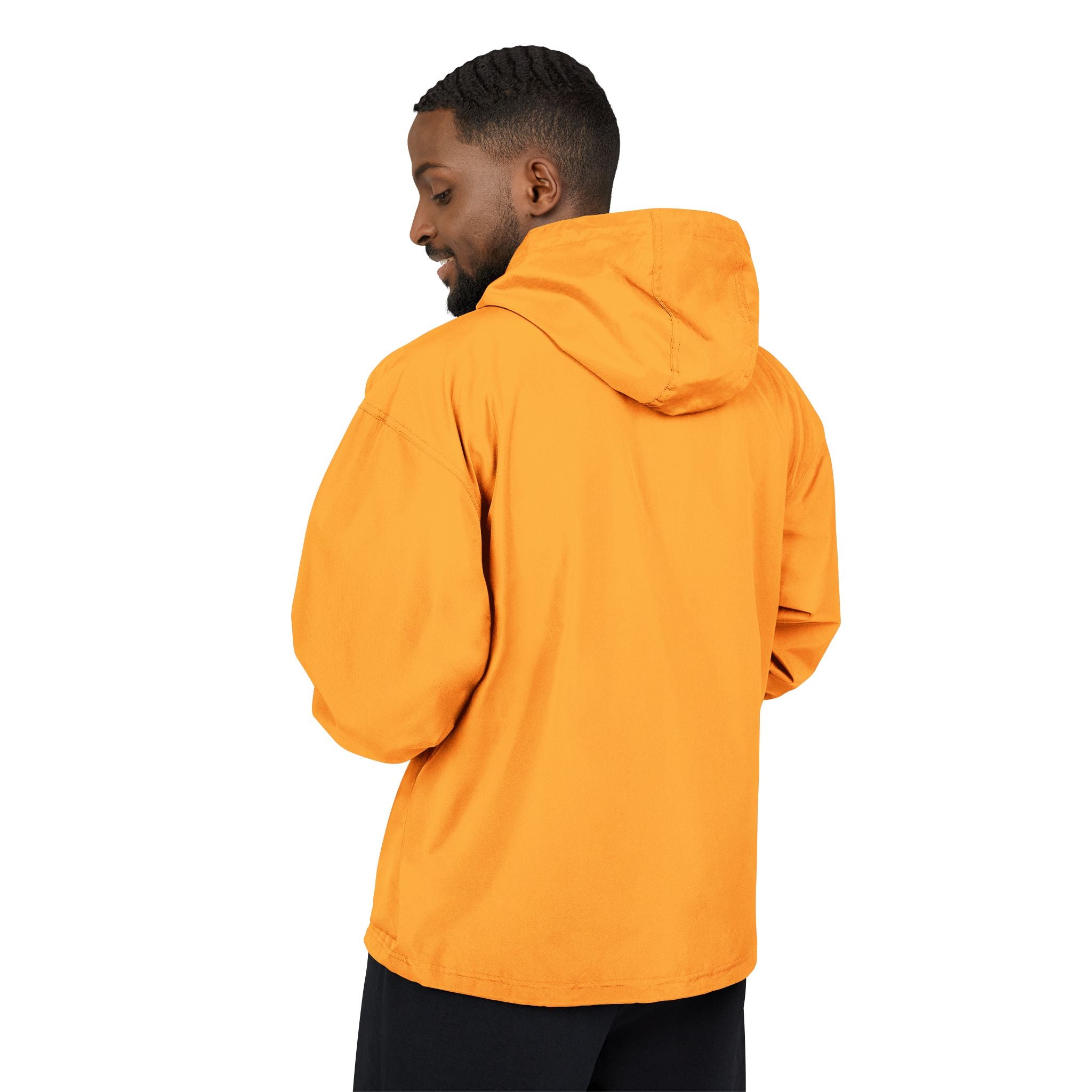 Packable Anorak Jacket — Yellow Windbreaker with Floral Patch