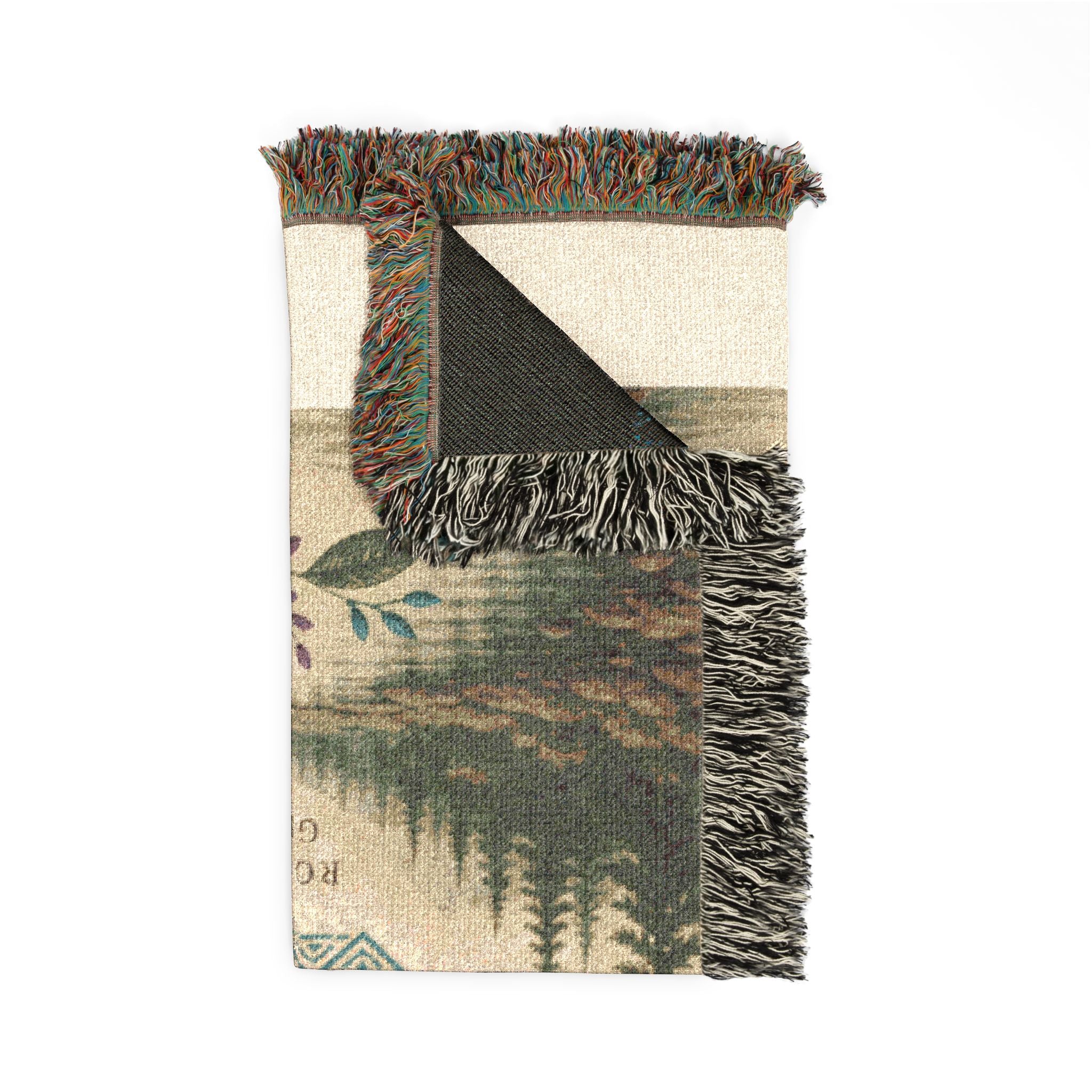 Menominee Scenic Woven Blanket — Vintage River & Forest Throw