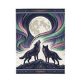 Wolf & Northern Lights—Velveteen Blanket
