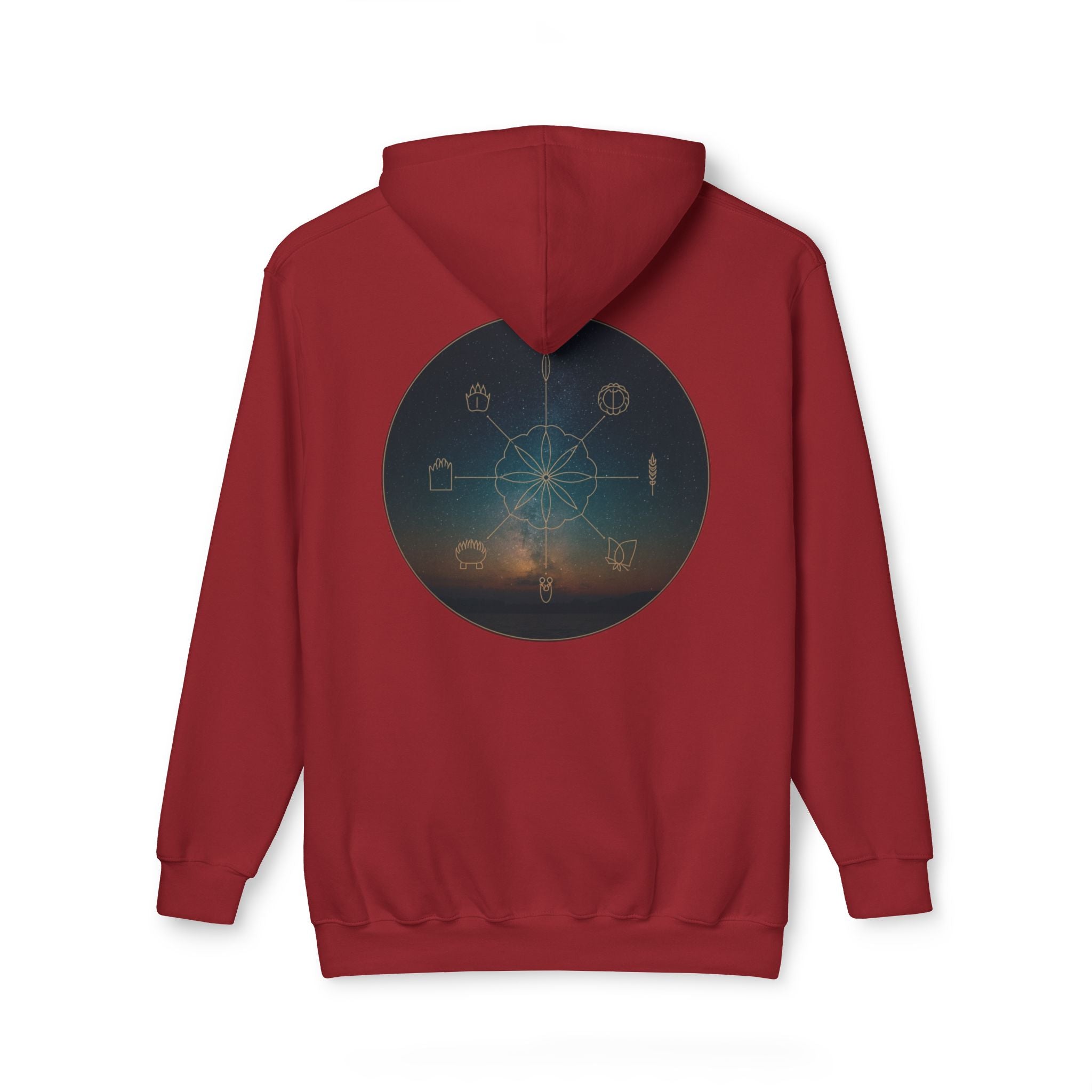 Tribal Thread Co. Graphic Hoodie — Geometric Spiritual Symbol Back Print