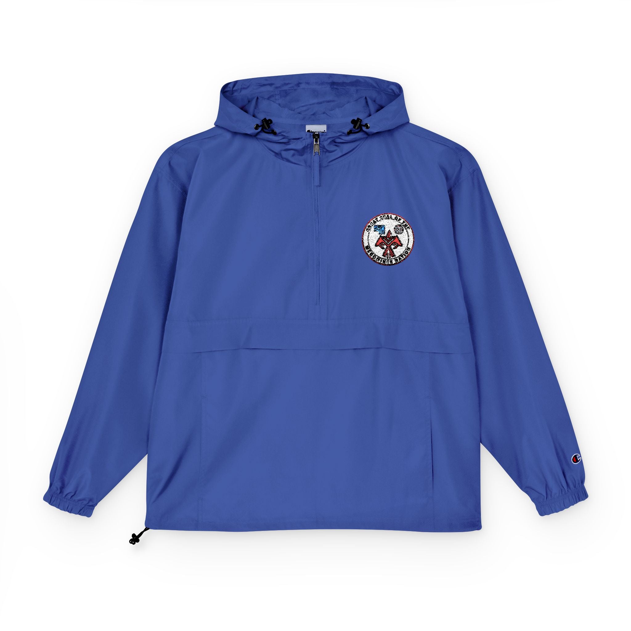 Packable Anorak Jacket — Yellow Windbreaker with Floral Patch