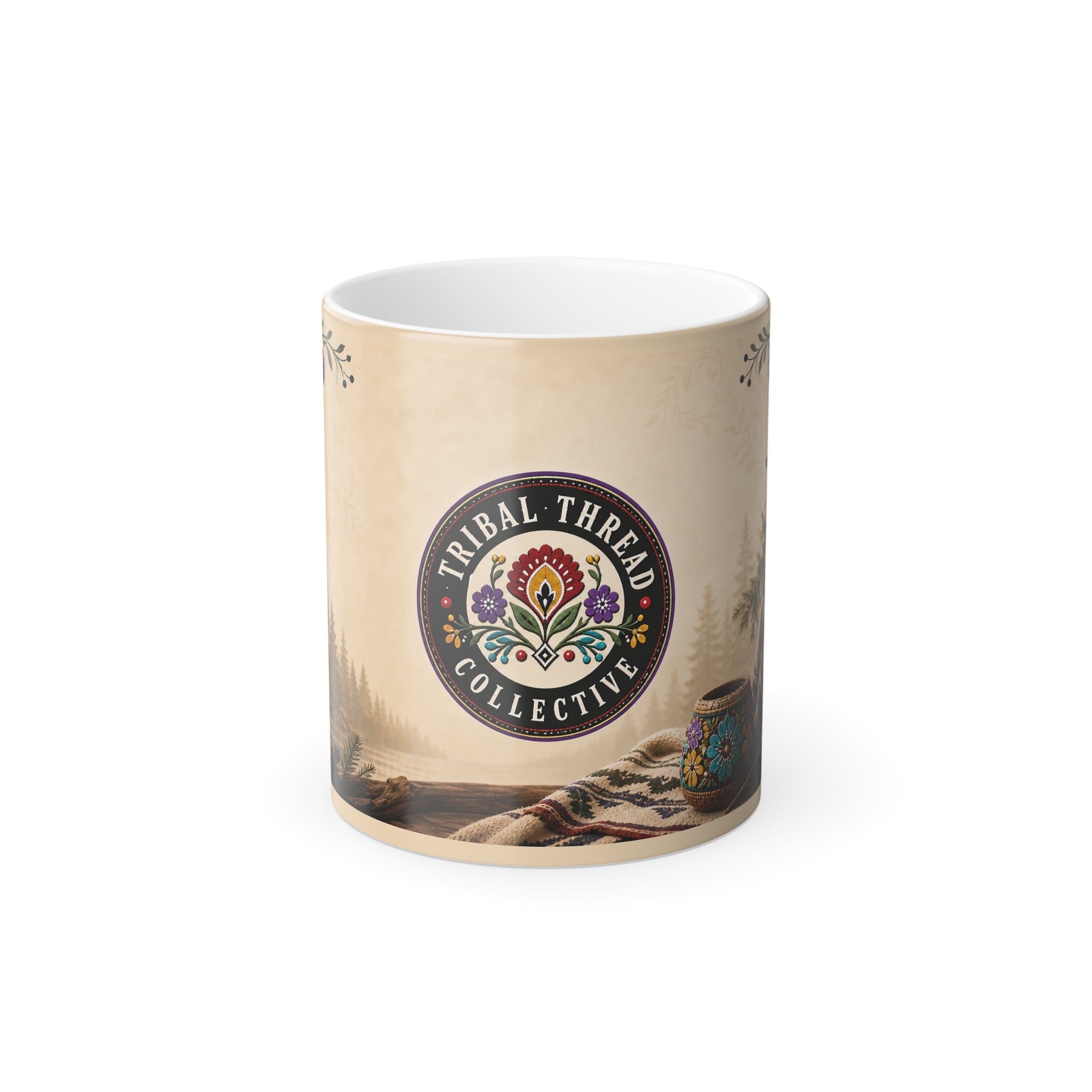 Color-Changing Ceramic Mug — Tribal Thread Collective Logo (11 oz)