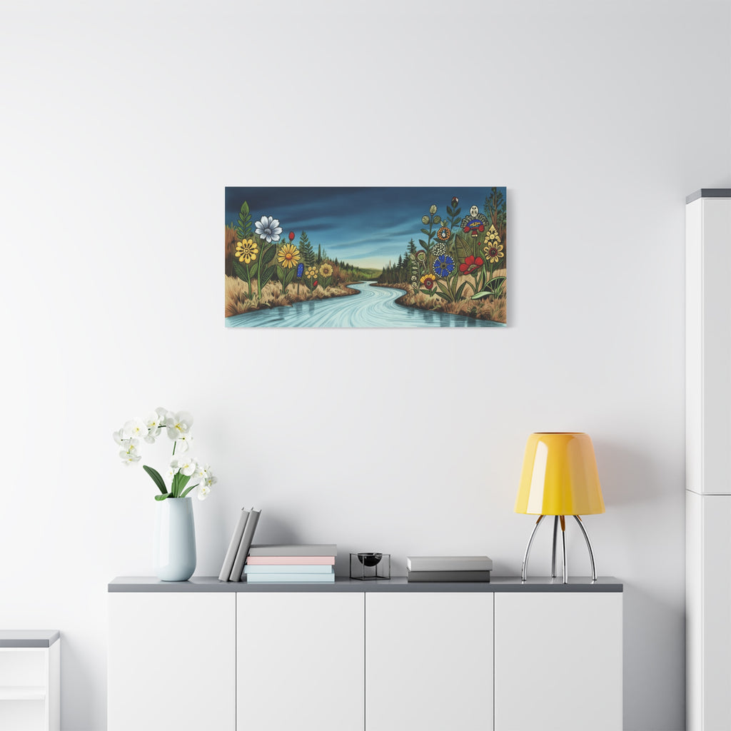 Art mural sur toile « Fleur de rivière indigène »