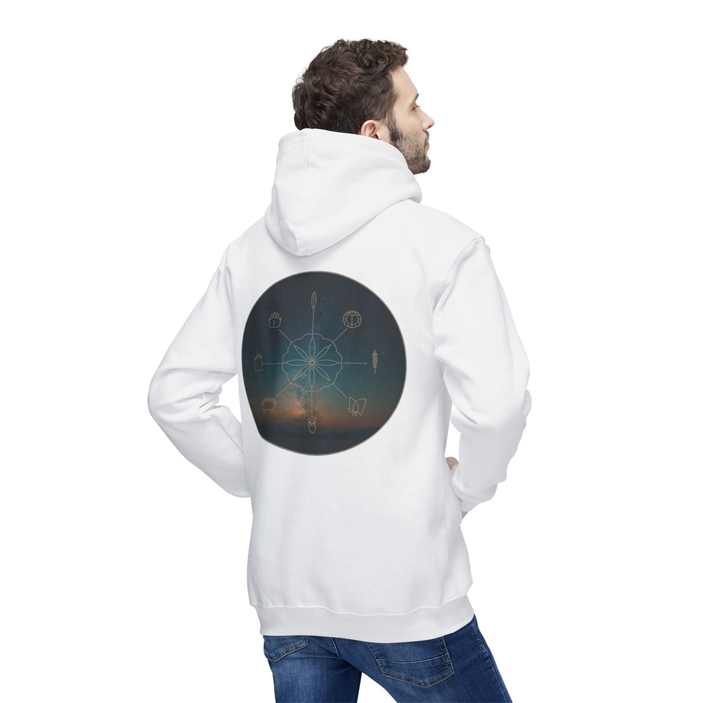 Tribal Thread Co. Graphic Hoodie — Geometric Spiritual Symbol Back Print