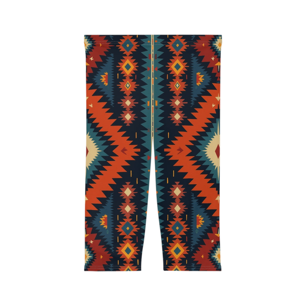 Capri Leggings — Colorful Tribal Print Activewear