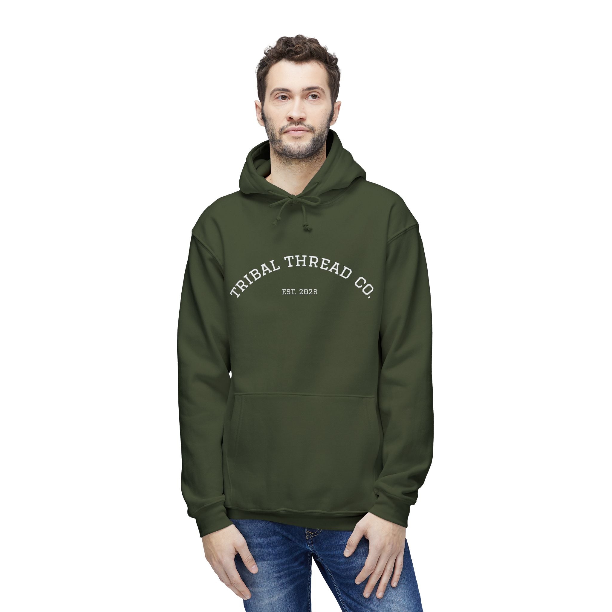 Tribal Thread Co. Graphic Hoodie — Geometric Spiritual Symbol Back Print