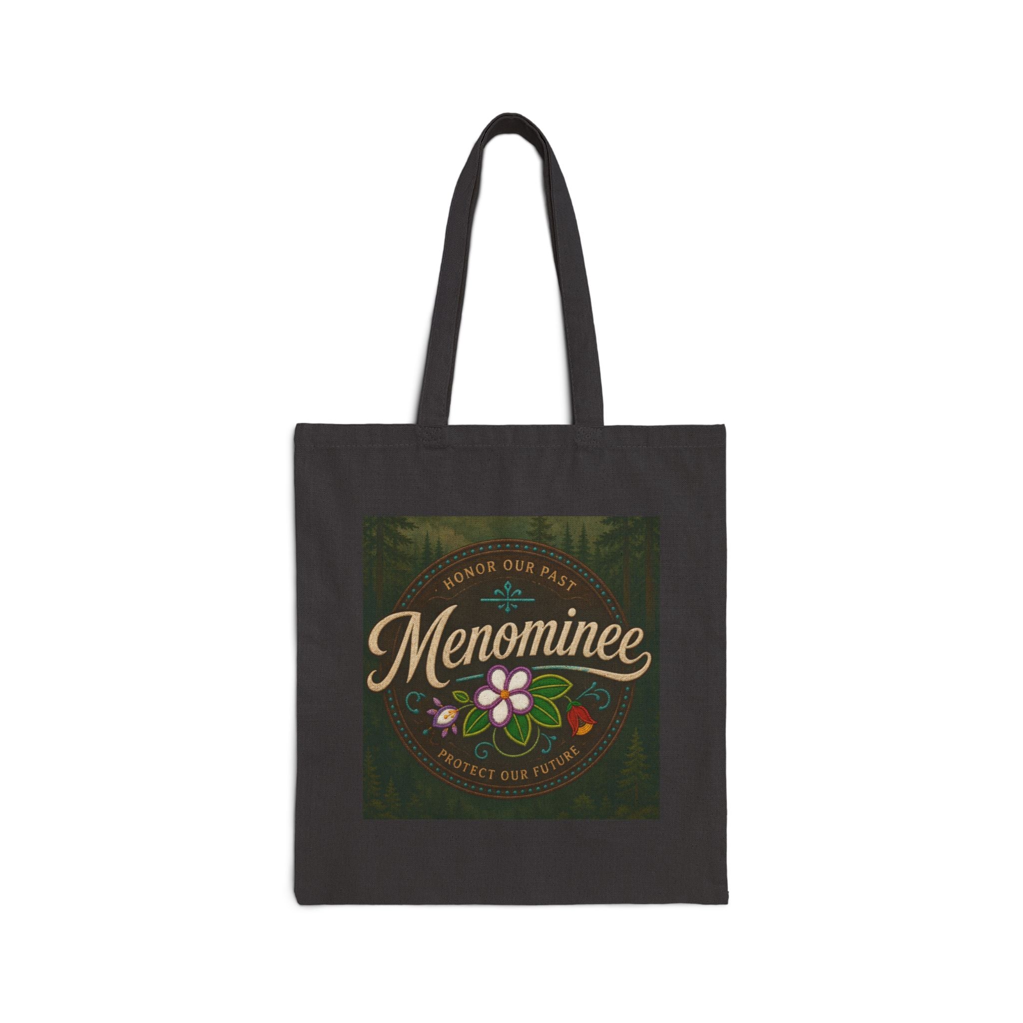 Menominee Floral Tote Bag — Canvas Market Bag