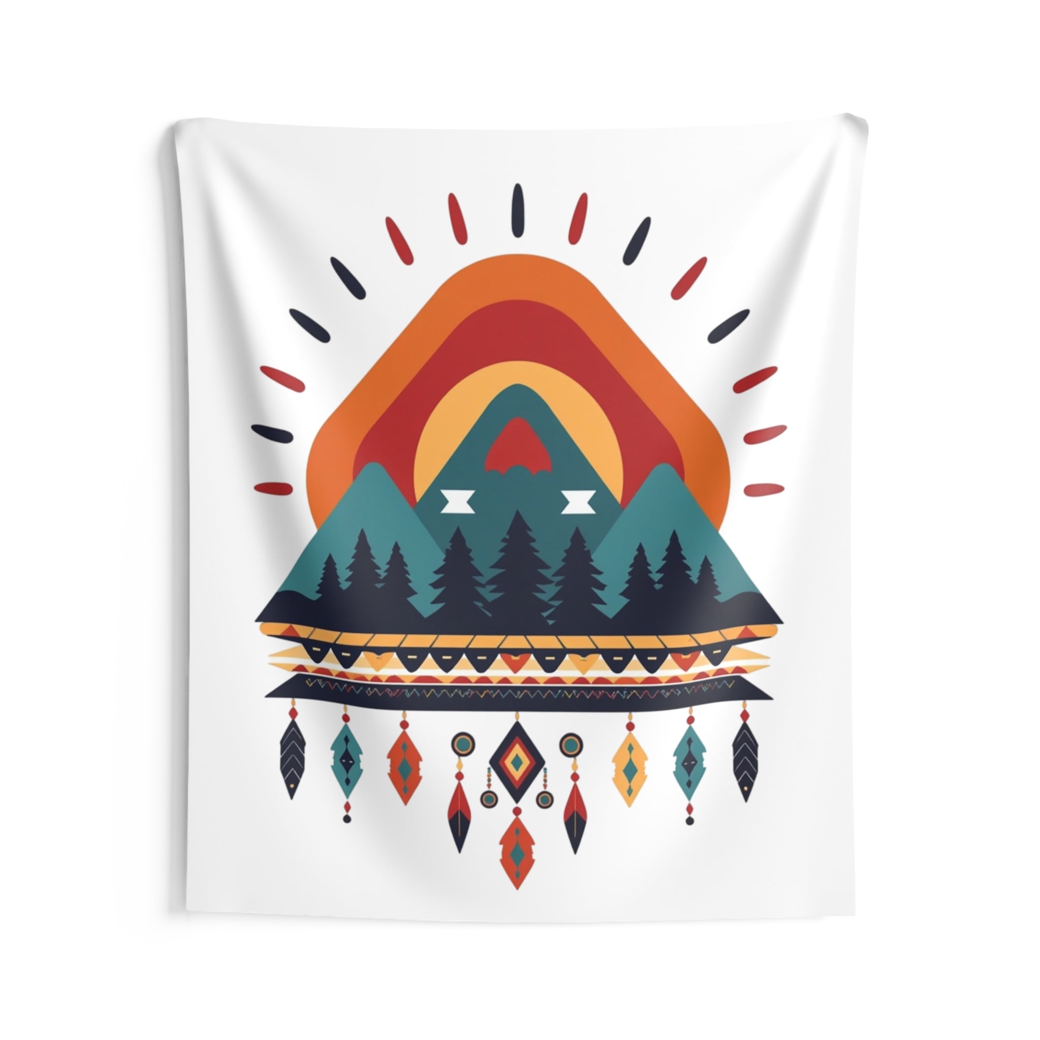 Mountain Dreamcatcher Tapestry – Sunset Forest Wall Art