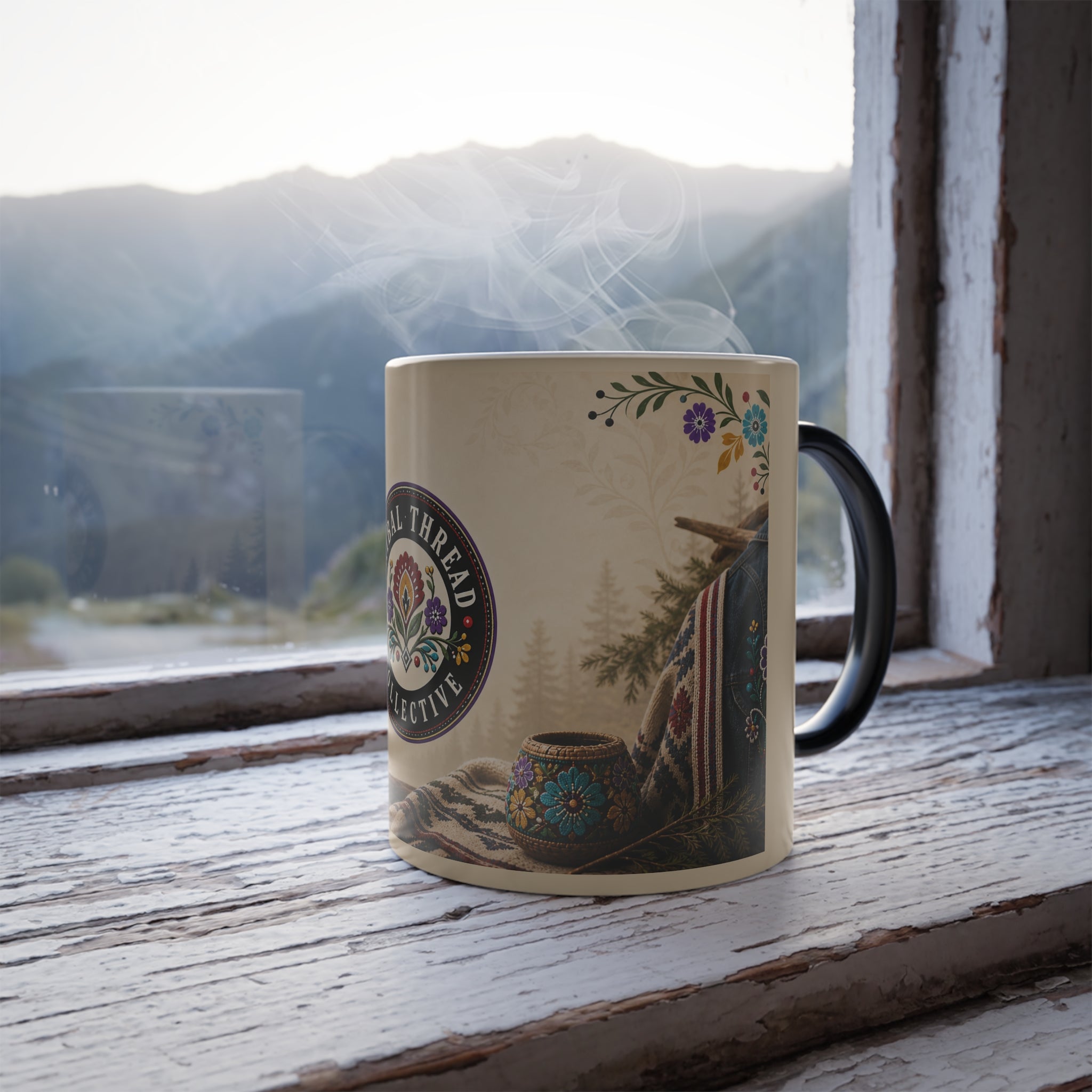 Color-Changing Ceramic Mug — Tribal Thread Collective Logo (11 oz)