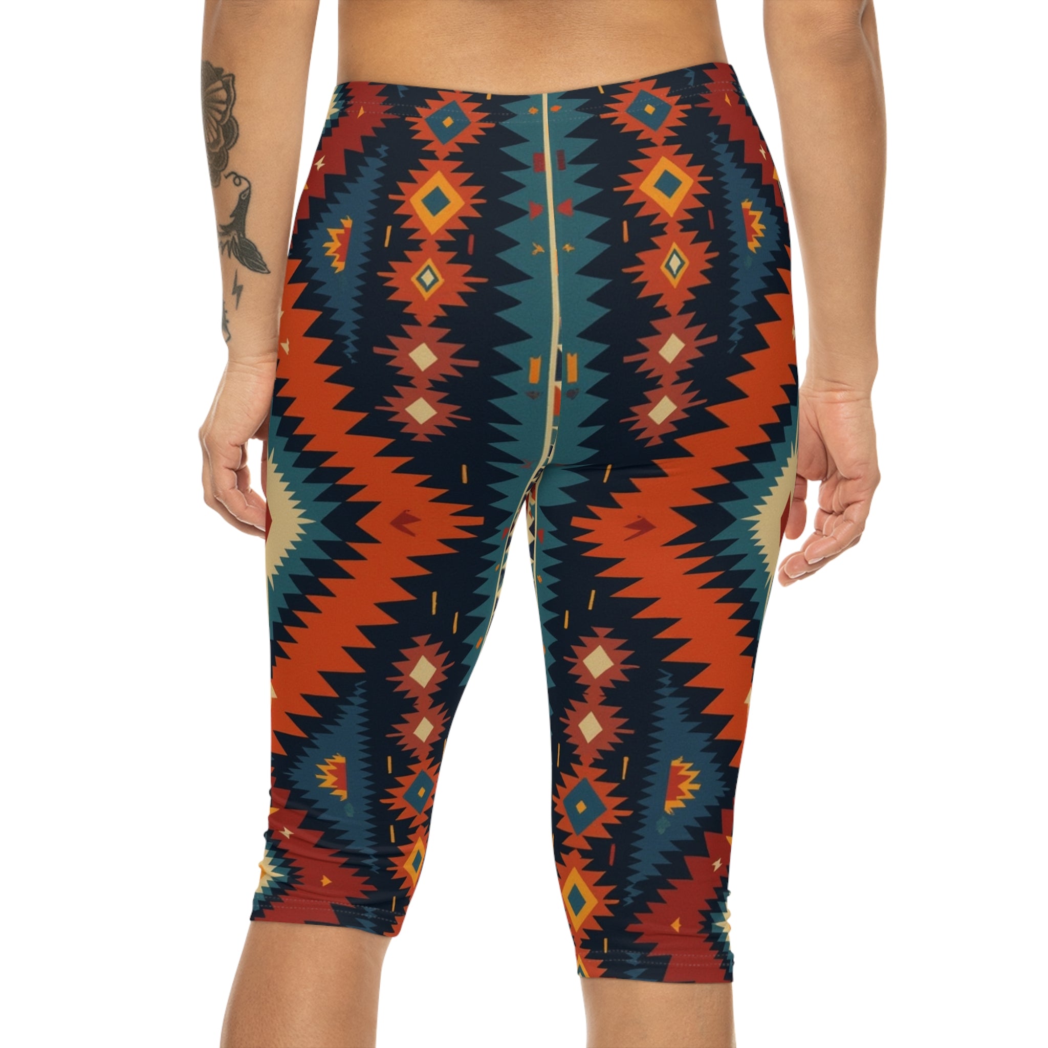 Capri Leggings — Colorful Tribal Print Activewear